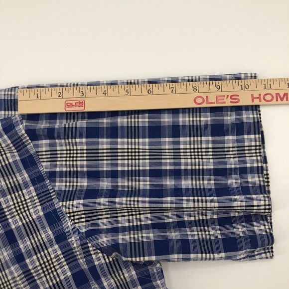 Ralph Lauren Golf Button Front Shirt Blake Large Blue White Plaid Short Sleeves - Picture 11 of 11